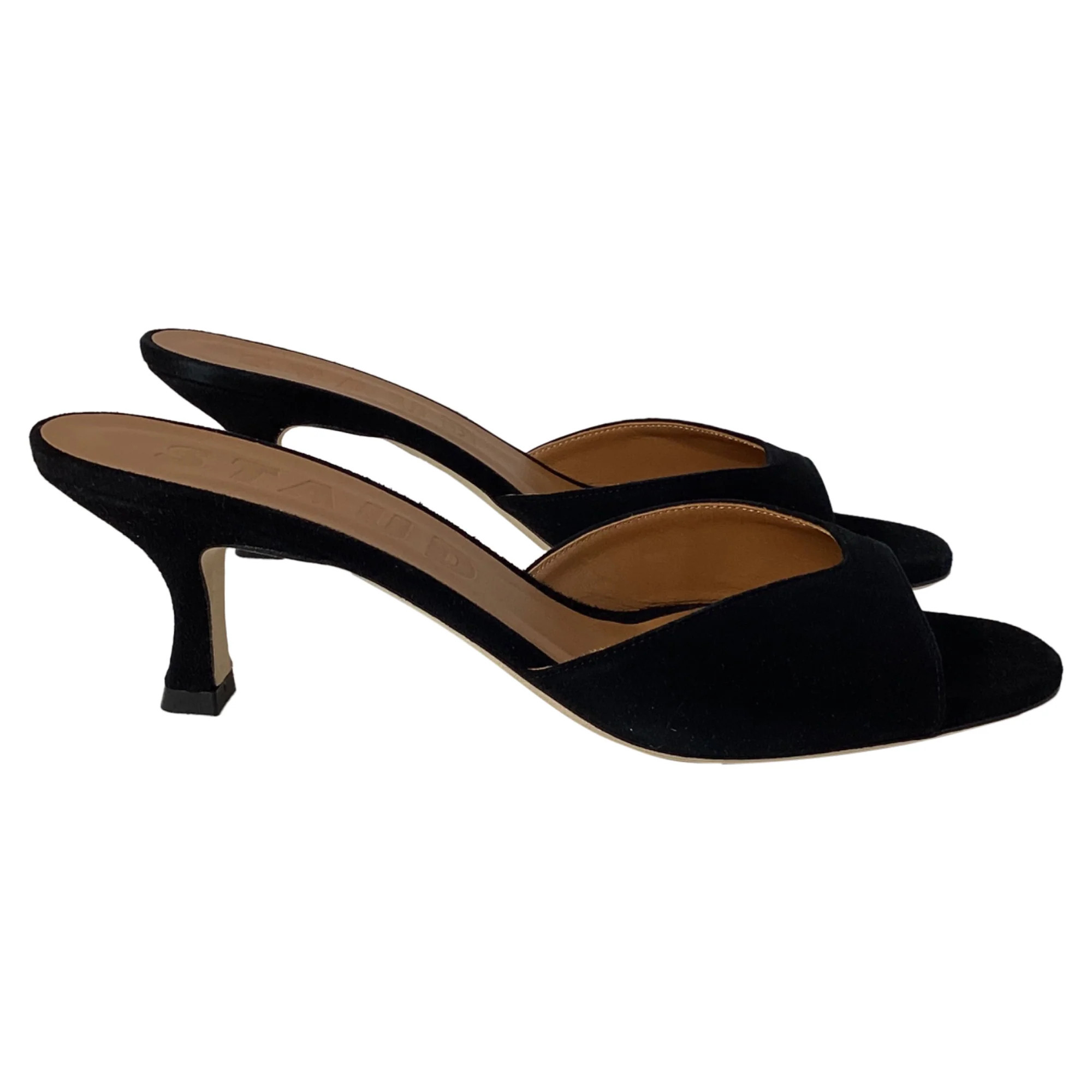 Staud Brigitte Mules in Black Suede | Shop Simon