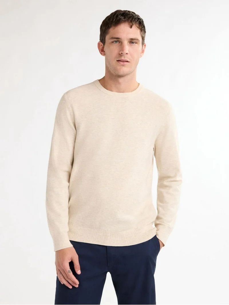 Free Assembly Men’s Cozy Yarn Textured Sweater with Long Sleeves, Sizes S-3XL | Walmart (US)