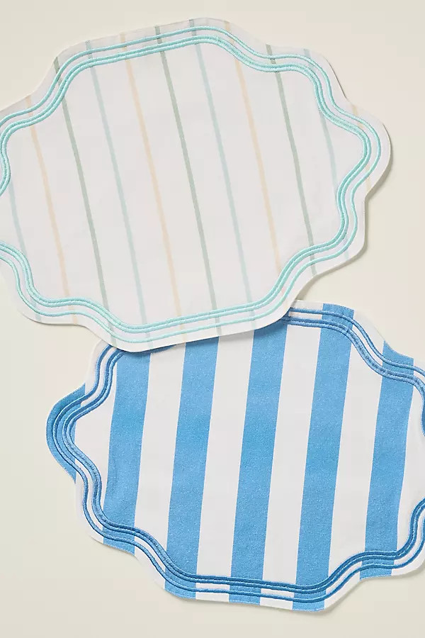 Madeline Embroidered Striped Placemat | Anthropologie (US)
