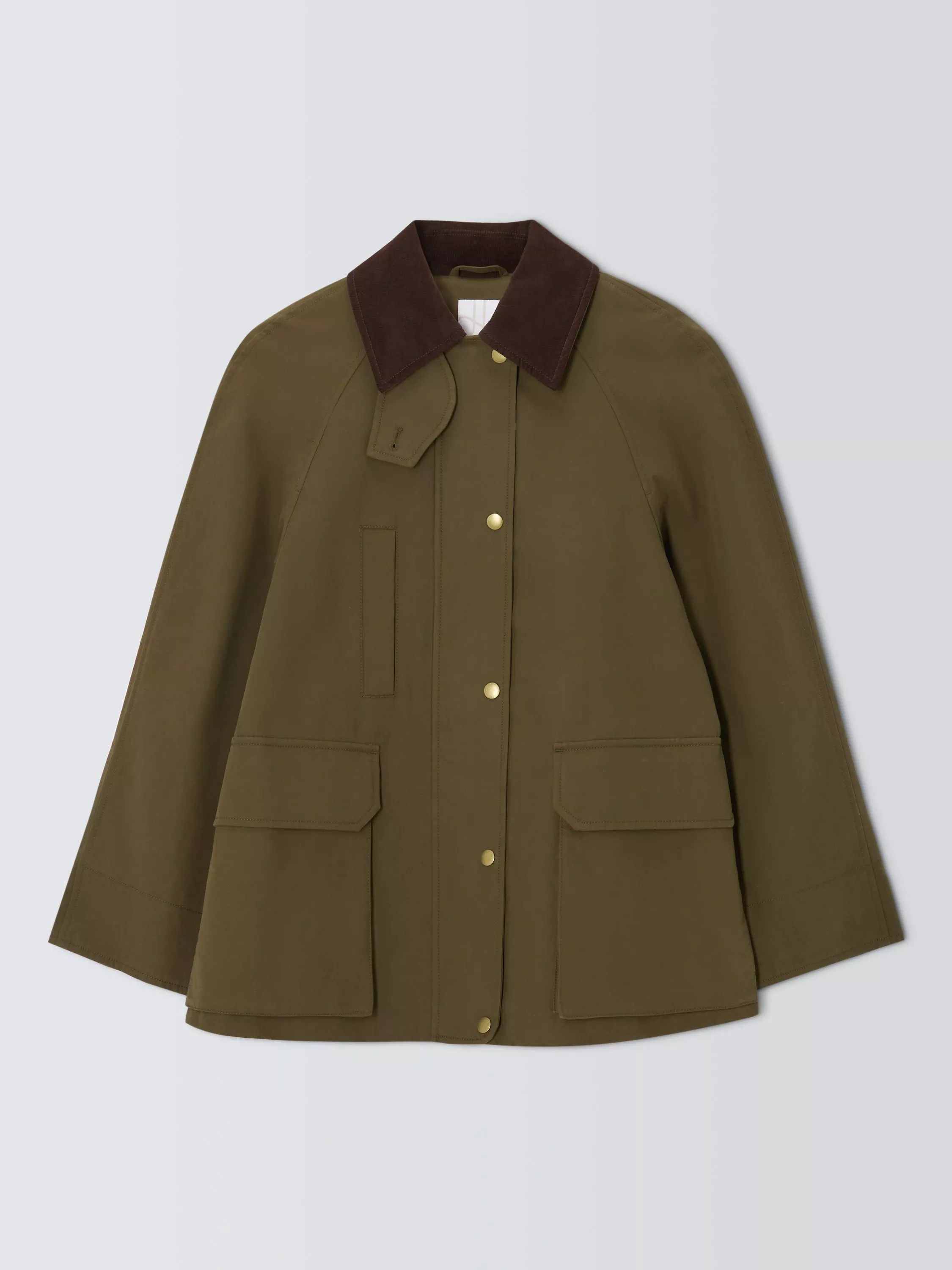 John Lewis Shower Resistant Cotton Barn Jacket, Khaki | John Lewis (UK)