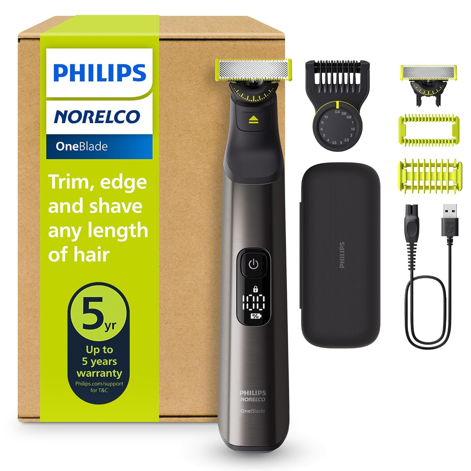Philips Norelco OneBlade Pro 360 Face + Body Trimmer + Shaver, Travel Case | Amazon (US)