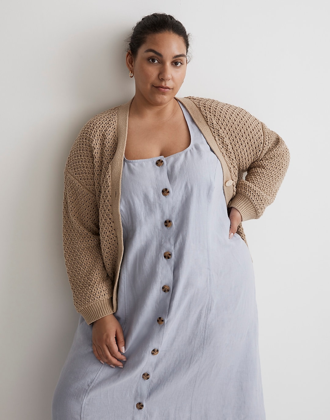 Plus Open-Stitch Crop Cardigan Sweater | Madewell