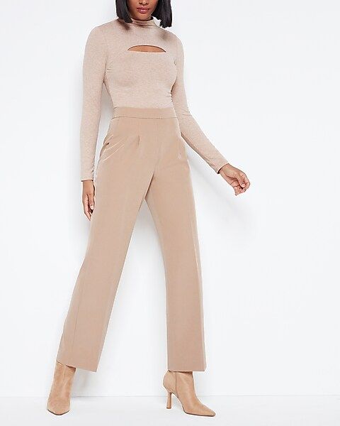 High Waisted Double Pleated Trouser | Express