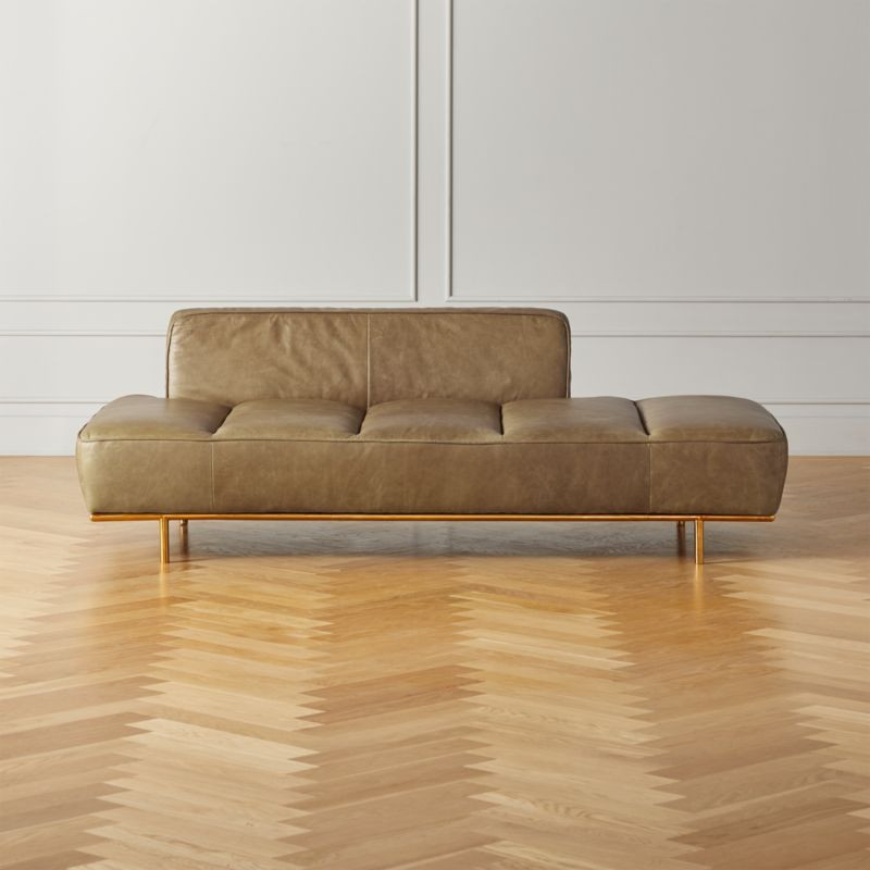 Lawndale Saddle Leather Daybed with Brass Base + Reviews | CB2 | CB2