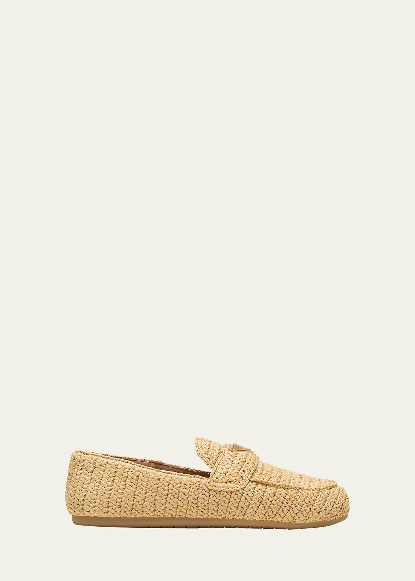 Prada Raffia Slip-On Loafers | Bergdorf Goodman