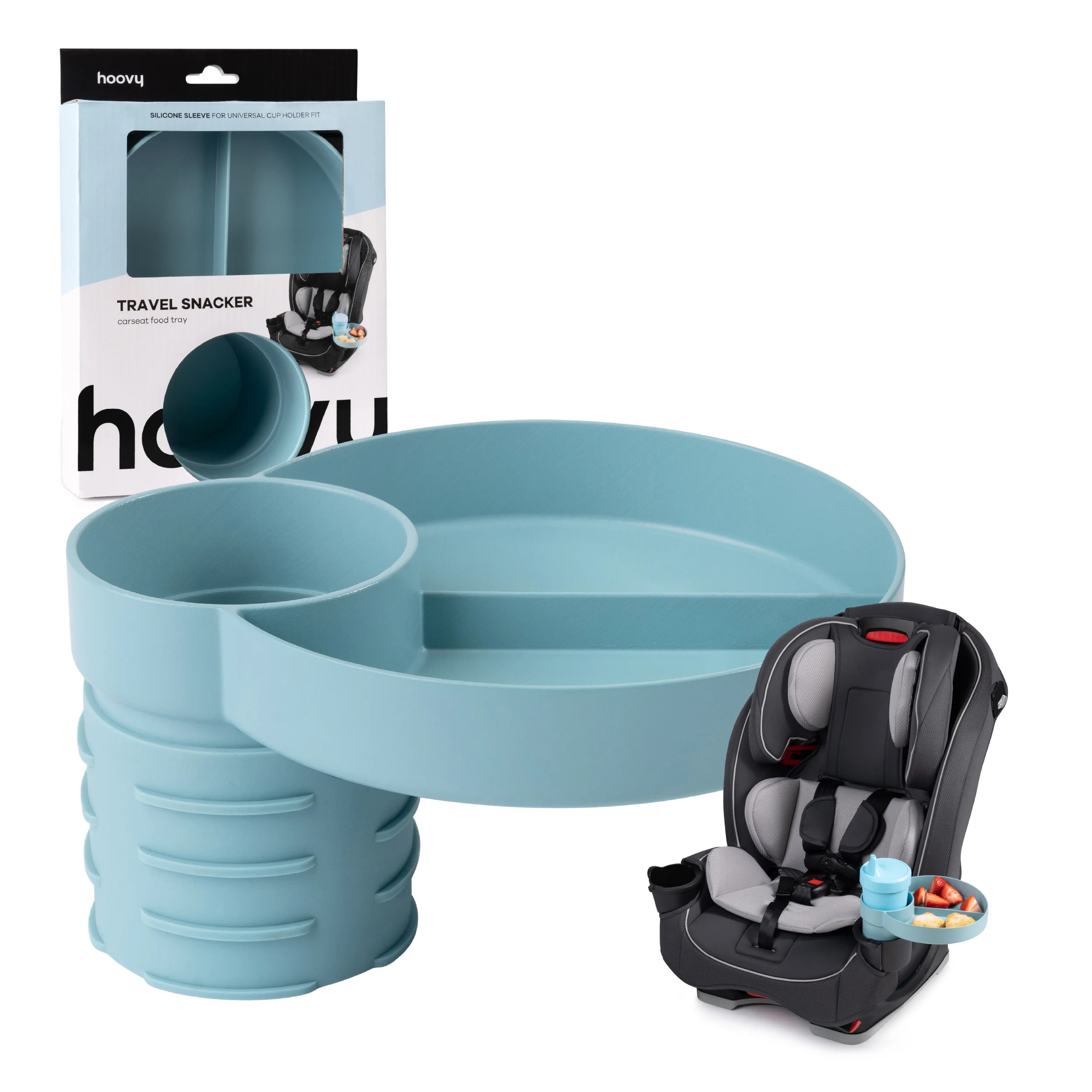 Hoovy Travel Snacker, Toddler Car Seat Snack Tray, Mess Free, Aquamarine, unisex | Walmart (US)