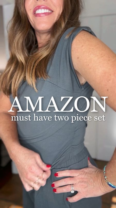 Amazon must have two piece
Only $39.99 comes in several colors and true to size 
95% cotton/5% spandex blend 
Top is fitted and true to size pants are baggy and true to size .

I wasn’t sure if I was going to like this set because of the crop top but the pants are high-rise & cover your bellybutton.  This set is so flattering & comfortable! I’m honestly shocked how much I love it and I need more colors. Another great setto throw on after a workout, lounge in, or travel. 

Currently on sale with a 10% off coupon making it only $36 

#FreePeopleStyle #AmazonStyle #AmazonFind #AmazonSet #LoungeSet #ComfyStyle #LookForLessSpringOutfitIdeas #TravelOutfit #Over40Style

#LTKfindsunder50 #LTKover40 #LTKsalealert