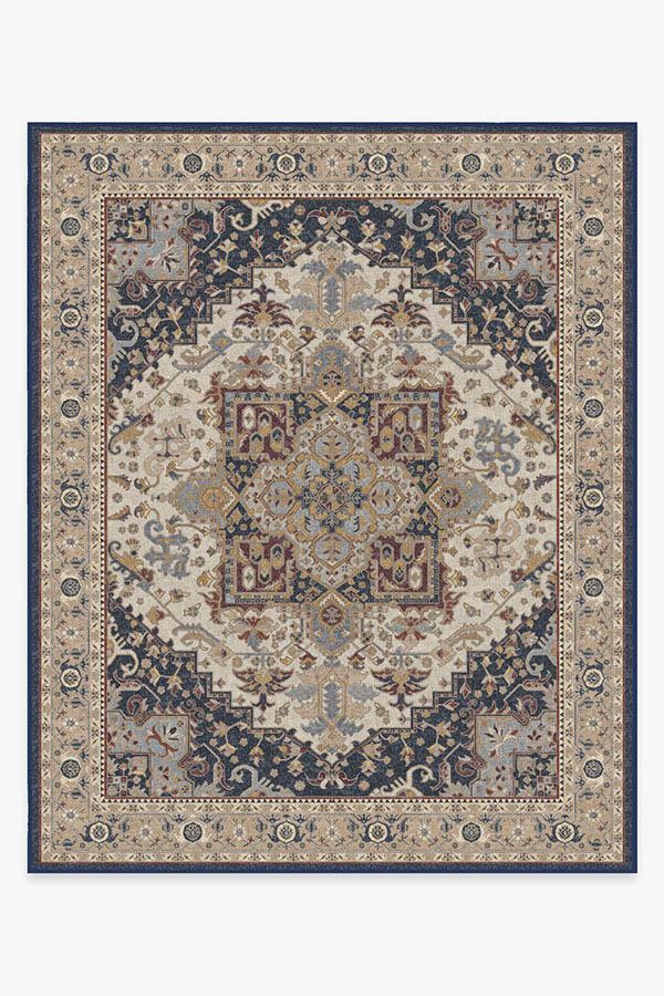Vintage Heriz Ivory Blue Rug | Ruggable
