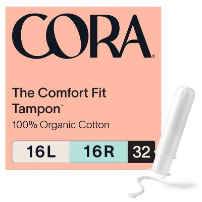Cora Organic Cotton Tampons Mix Pack - Light/Regular Absorbency - 32ct | Target