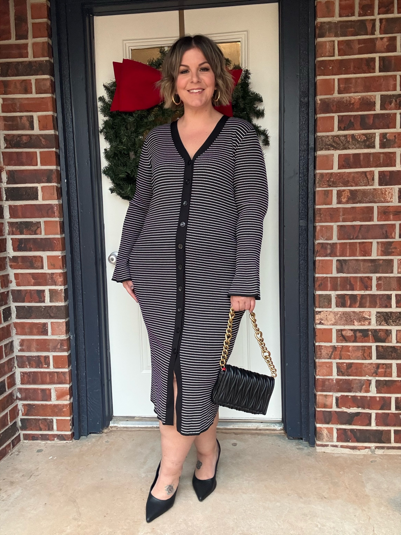 Target new arrival! This stretchy knit midi dress is so chic and perfect as a curve friendly date night outfit. I’m wearing the XXL. Comes in XS-4X. 

#LTKFindsUnder50 #LTKPlusSize #LTKOver40