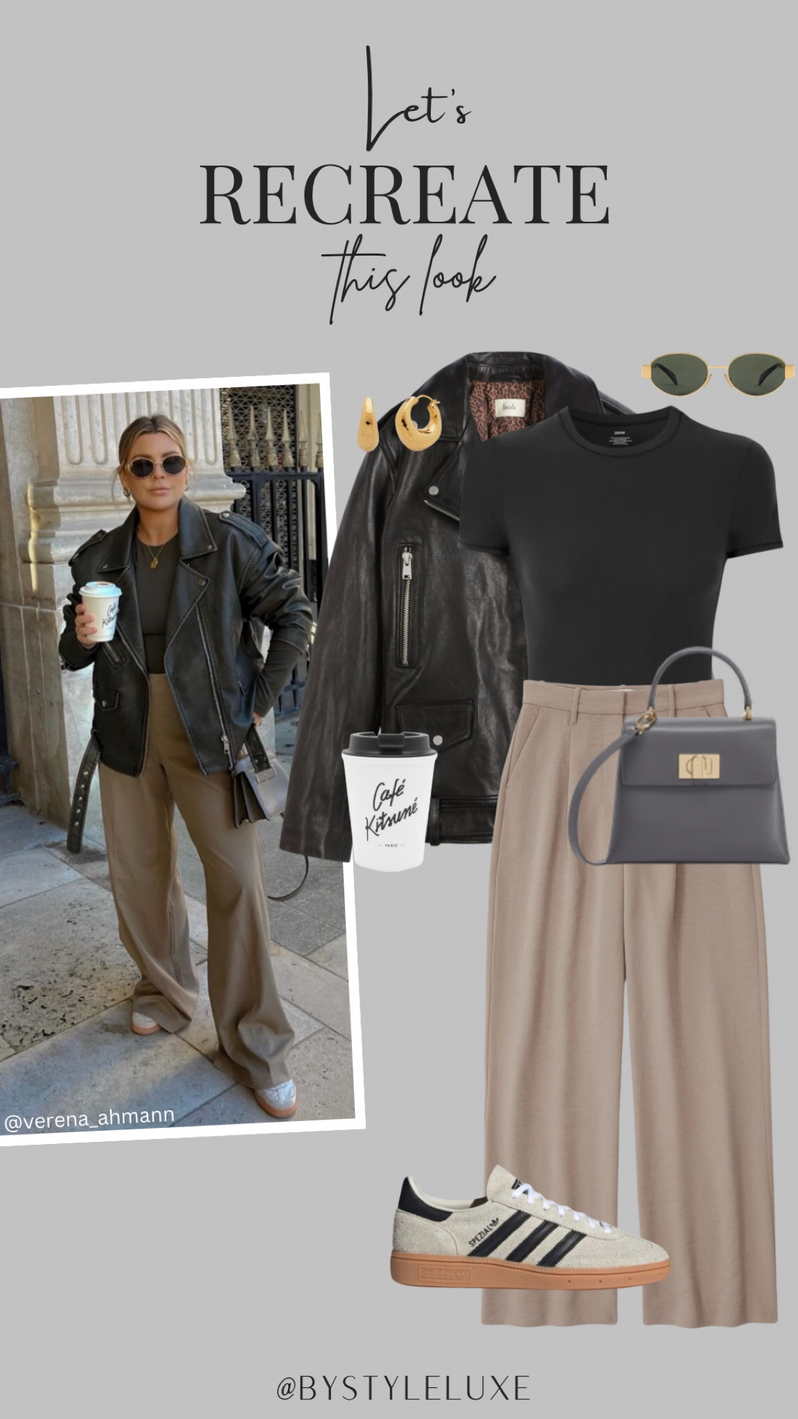 Let’s Recreate This Look - a leather jacket and trouser look by @verena_ahmann

#LTKitbag #LTKshoecrush #LTKstyletip