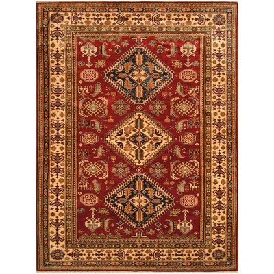 One-of-a-Kind Jevon Hand-Knotted Red/Ivory 5'3" x 7' Wool Area Rug | Wayfair North America