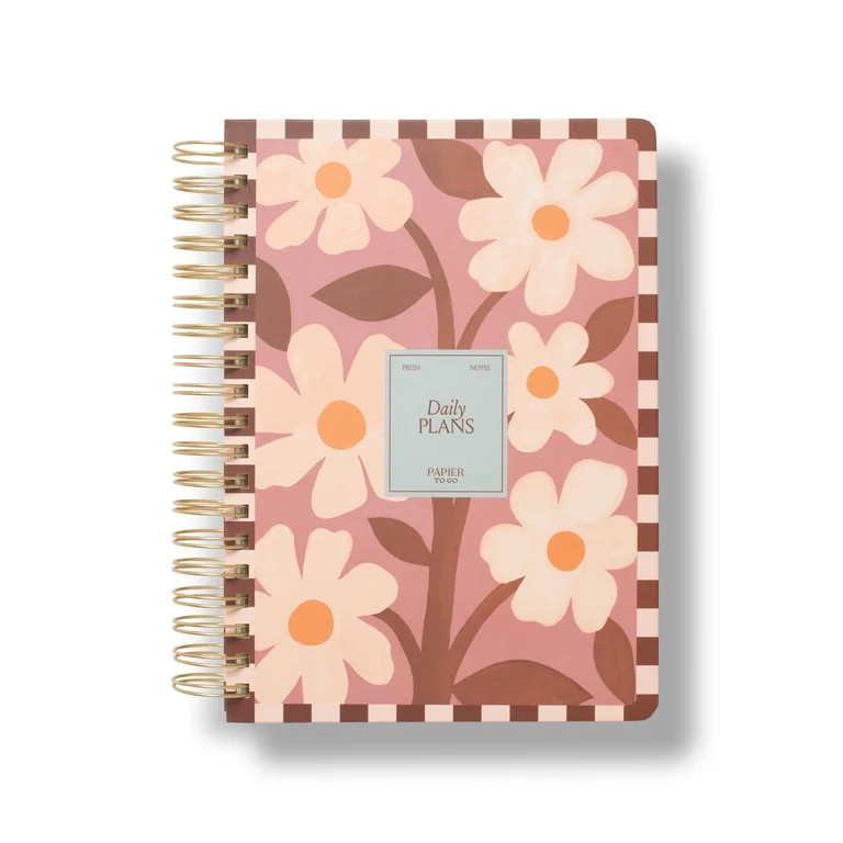 Papier To Go, Undated Page-a-day Daily Planner, Spiral, Hardcover, B5 Size - 7.1"" x 10"" inches,... | Walmart (US)