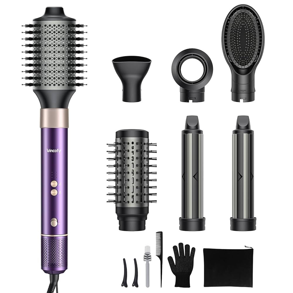 7 in 1 Blow Dryer Brush and Hair Dryer, Hot Hair Styler with Negative Ion 110,000 RPM Hair Straig... | Amazon (US)
