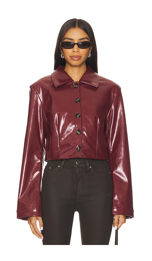 Lovers and friends catherine faux leather jacket in color burgundy size L | Revolve Clothing (Global)