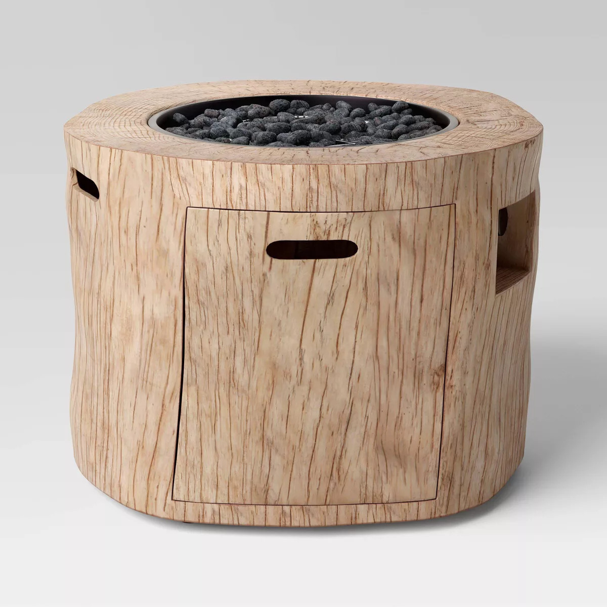 Weathered/Natural Finish Statement LP Round Outdoor Fire Table Natural - Threshold™: Propane Pa... | Target