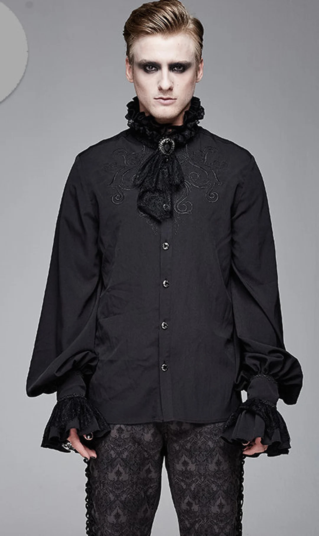 Black Men's Formal Shirt Top Ruffle Front and Collar ~ Prom, Party, Wedding Groom, Masquerade Bal... | Etsy (US)