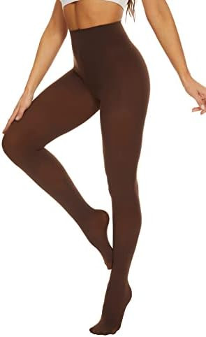 DUCMODA Womens 80 Denier Opaque Tights, Women's Soft Solid Color Footed Pantyhose, High Waist Sto... | Amazon (US)