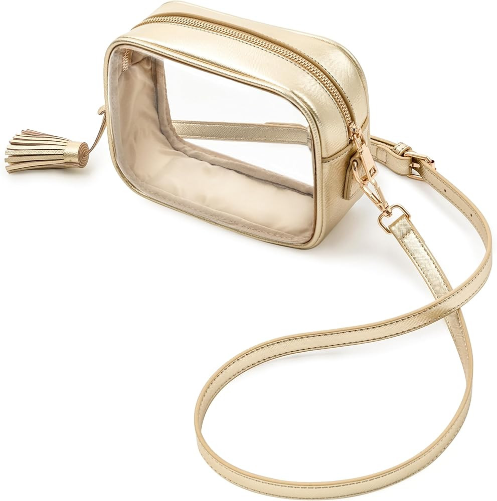 Yarnic Clear Bag Stadium Approved, PVC Transparent Crossbody Purse Small Clear Crossbody Bag with... | Amazon (US)