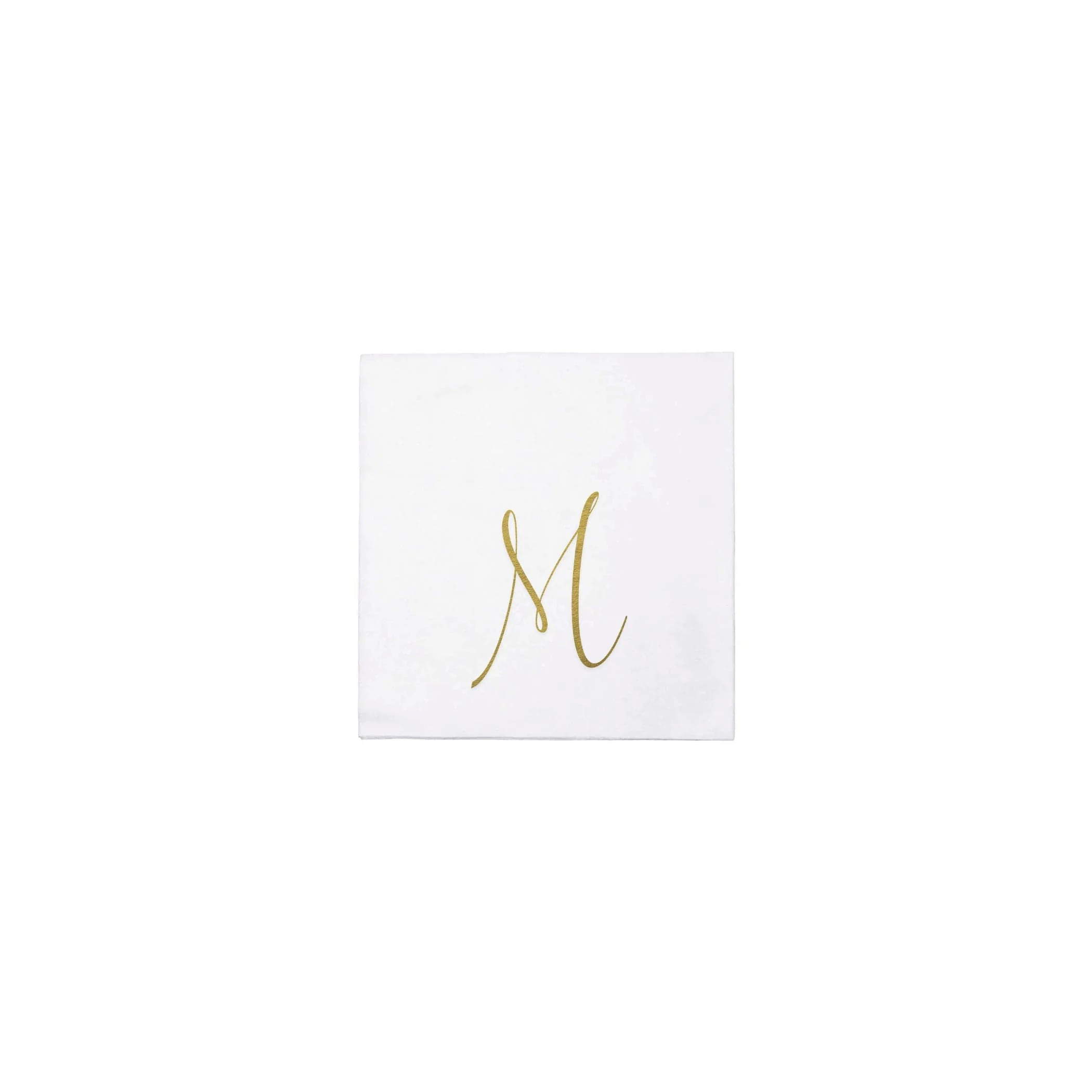 Papersoft Napkins Gold Monogram Cocktail Napkins - M (Pack of 20) | VIETRI