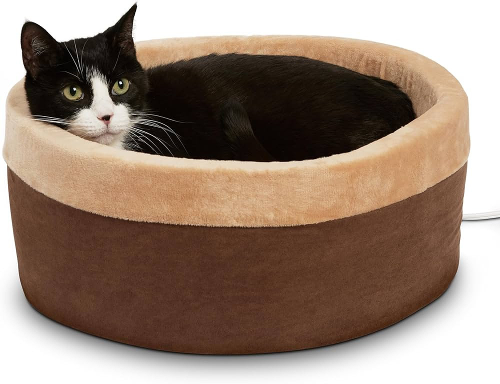 K&H Pet Products Thermo-Kitty Bed Heated Cat Beds for Indoor Cats & Dogs, Calming Warming Pillow ... | Amazon (US)