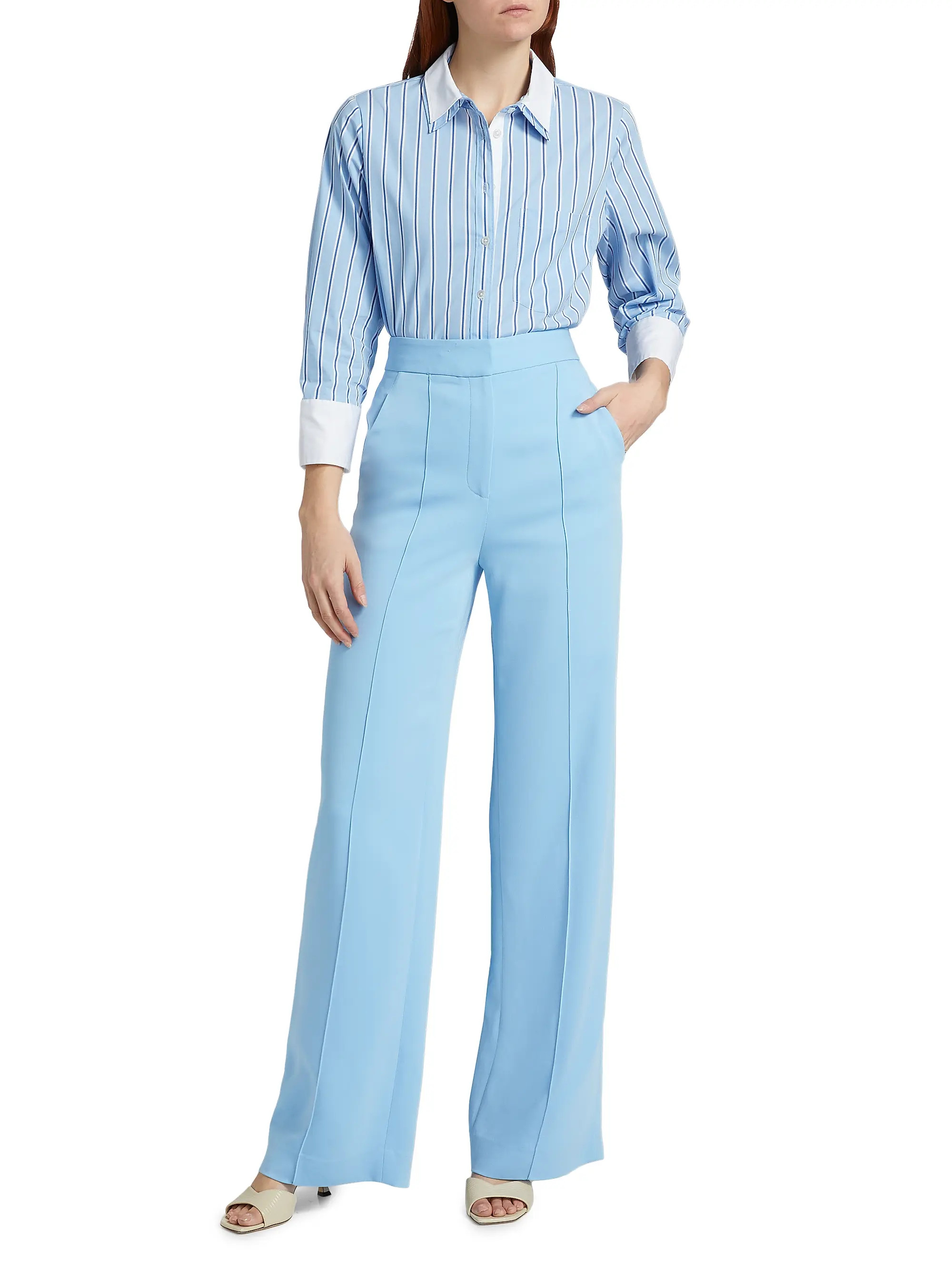 Maia Contrast Double Collar Top | Saks Fifth Avenue