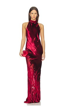 The Sei Halter Bias Gown in Ruby from Revolve.com | Revolve Clothing (Global)