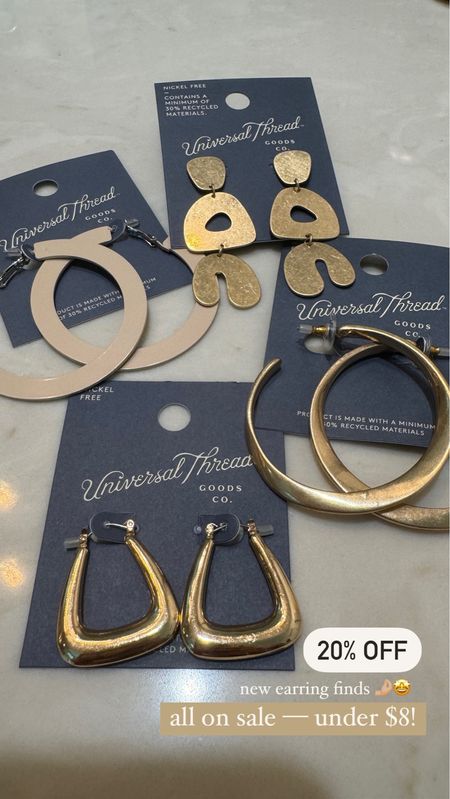 Obsessed w/ these earrings from Target🤎⚡️all 20% off this week! All four of these are under $8! 

For her / jewelry / hoops / gold / neutrals / Holley Gabrielle 

#LTKFindsUnder50 #LTKSaleAlert #LTKBeauty