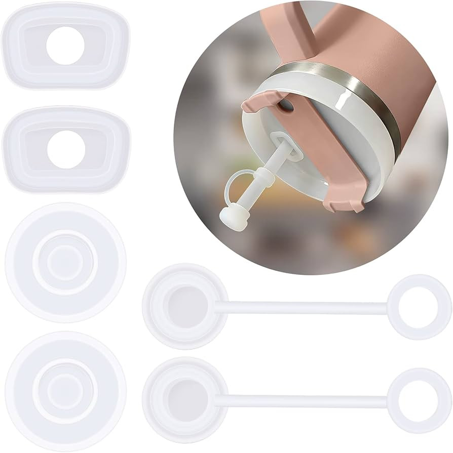 6pcs Silicone Spill Proof Stopper Set, Stanley Straw Cover for Stanley Cup 1.0 40oz/ 30oz, Includ... | Amazon (US)