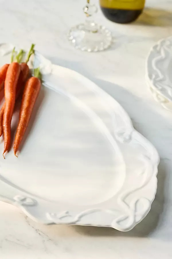 Benedita Bow Ceramic Stoneware Platter | Anthropologie (US)