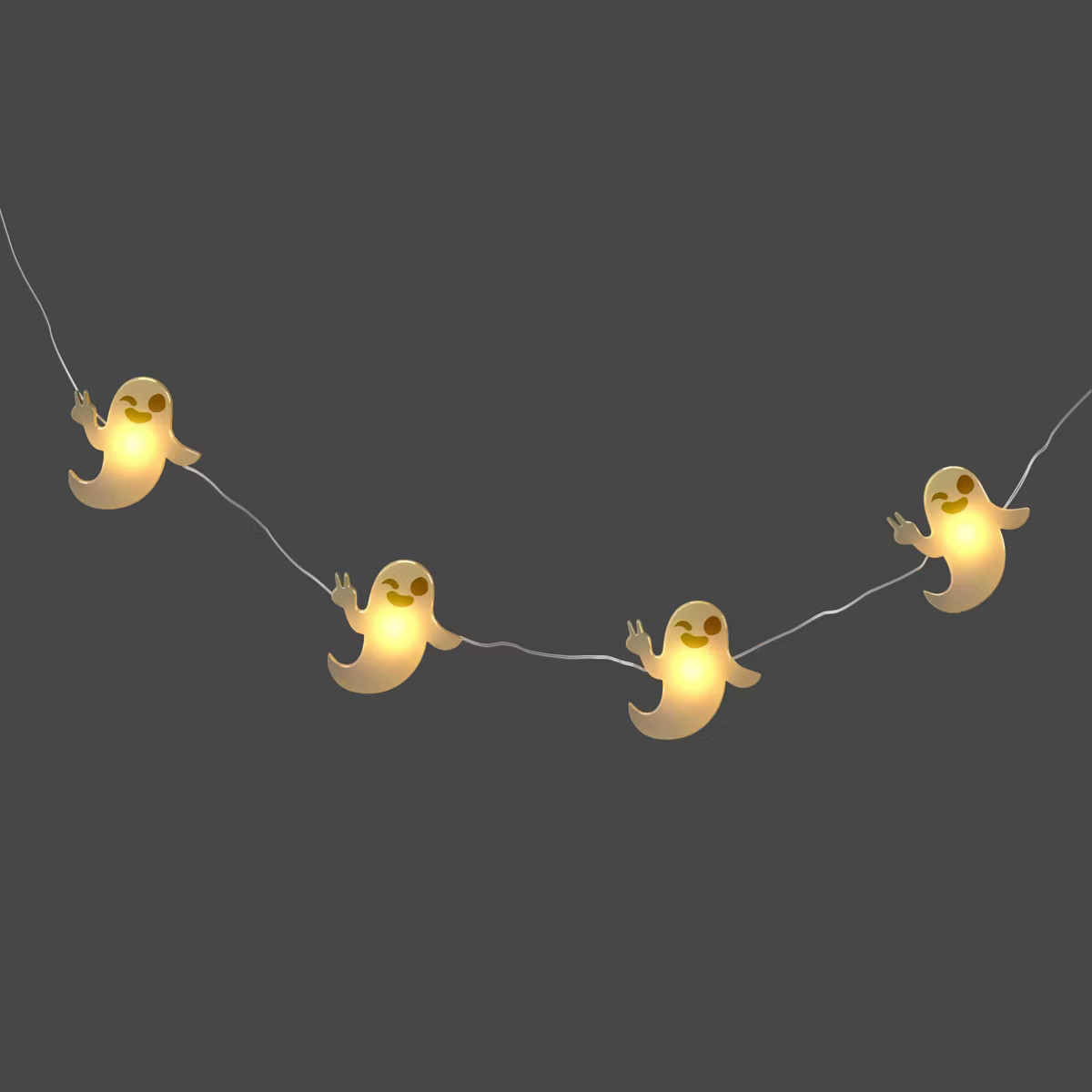 20ct LED 2D Iridescent Plastic Ghost with Peace Sign Halloween Indoor Outdoor Dewdrop String Ligh... | Target