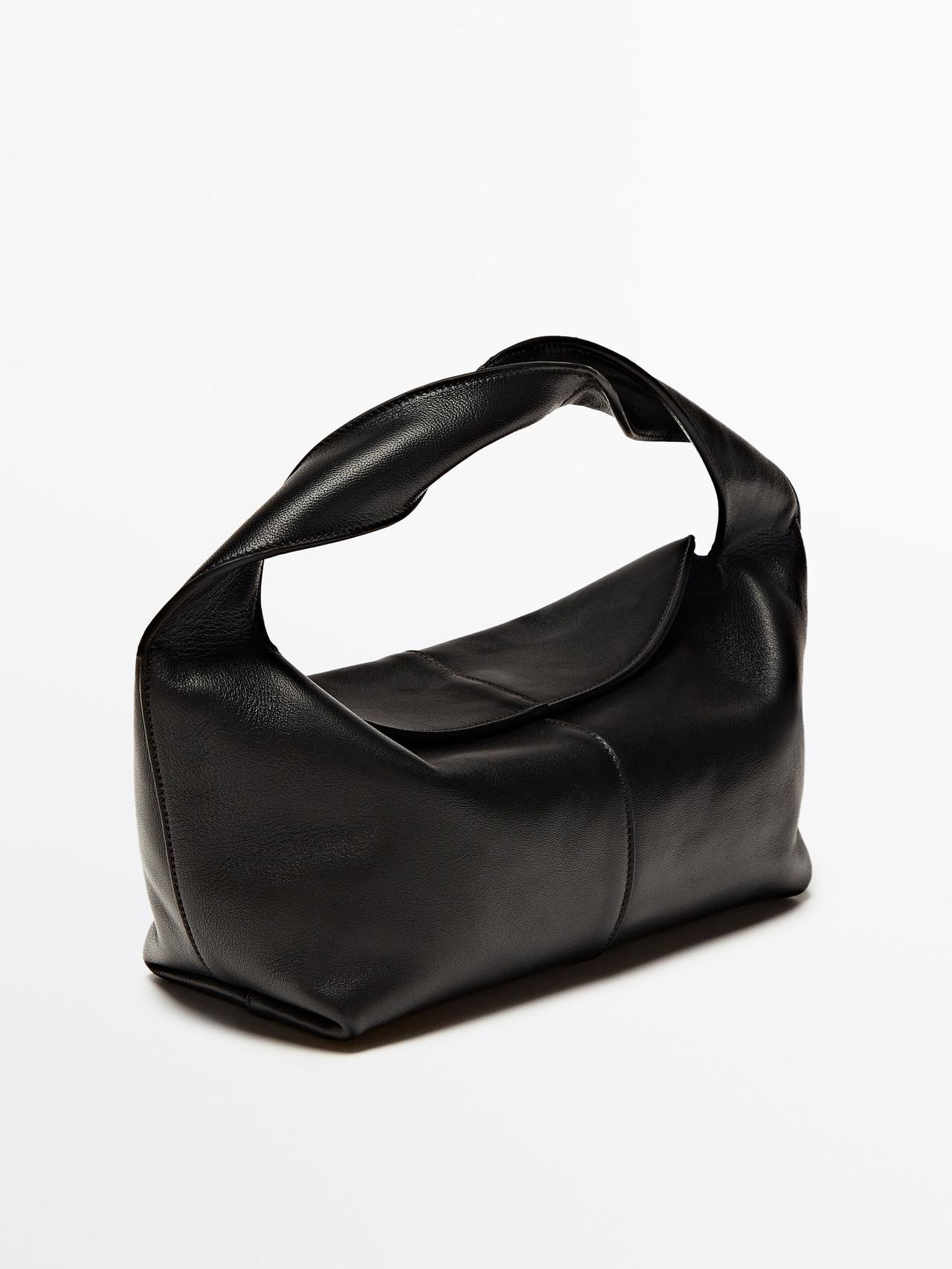 Nappa leather croissant bag | Massimo Dutti US