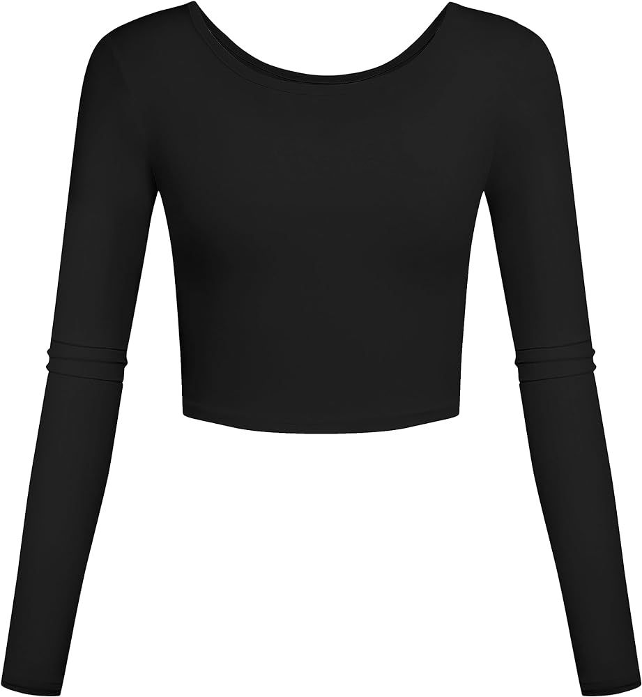 Basic Long Sleeve Crop Tops Slim Fit Lightweight Workout Shirts for Women | Amazon (US)