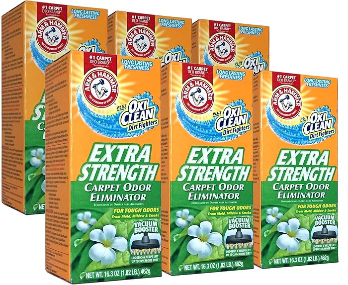 Arm & Hammer 4SGM New 361970Extra Strengh 16.3Z Carpet Odor Eliminator (6-Pack) Laundry Detergent... | Amazon (US)
