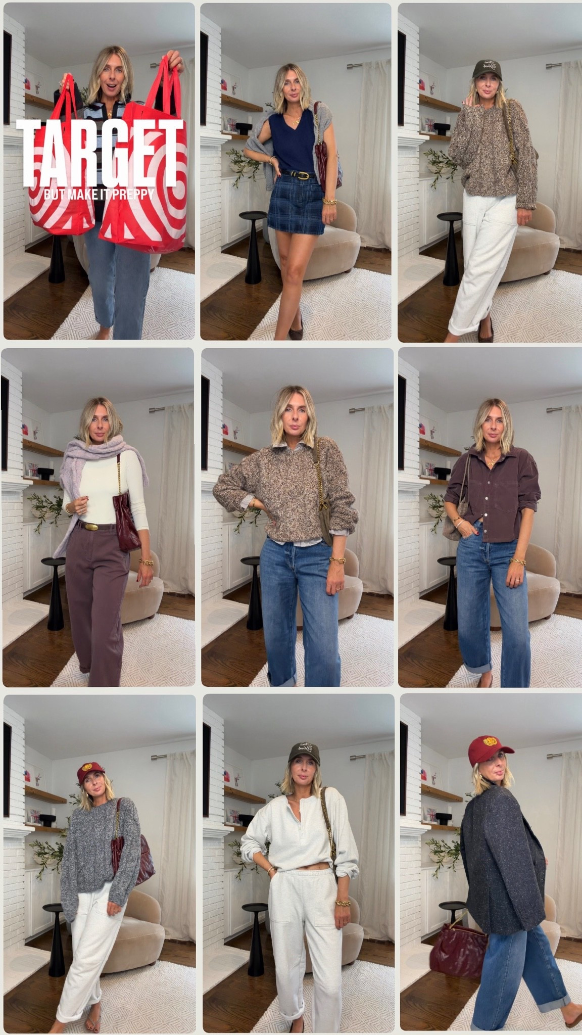 target, but make it preppy!!⚜️
ty for being here, i love shopping for you! 

CABLE KNIT - xl (runs small)
BROWN STRIPED SHIRT - small
JEANS - 27 (size down one)
BROWN CROPPED SHIRT - medium
GREY SWEATSHIRT- small (oversized)
GREY SWEATS - small (generous sizing)
BLUE PLAID MINI - size 4
BLUE KNIT TANK - small 
CHARCOAL BLAZER - small (very oversized)
CABLE KNIT - xl (runs small)
STRAIGHT LEG JEANS - size 2 (size down)
BURGUNDY BARREL PANTS - size 4
WHITE LONG SLEEVE - xs (size down)

⚜️⚜️⚜️⚜️⚜️⚜️⚜️⚜️⚜️⚜️⚜️

fall fashion 2026, effortless style, midlife style, over 40 style, fall style, cool style, preppy style, target style, target outfit, weekend outfit, casual outfit, cool mom style @Target 

#LTKootd #LTKgrwm #LTKOver40

#LTKSeasonal #LTKWorkwear #LTKdayinmylife