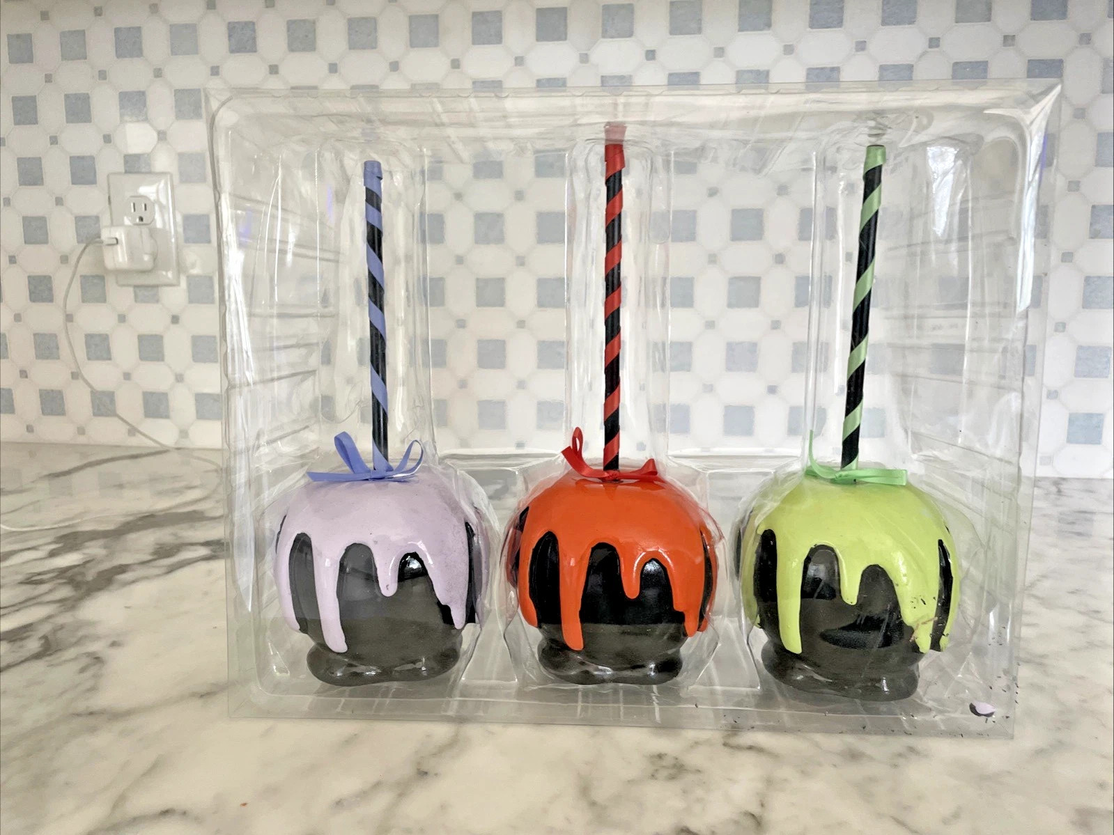 Sweet Treats HALLOWEEN Spooky Decor Candy Apple Decorations  Set of 3 New | eBay US