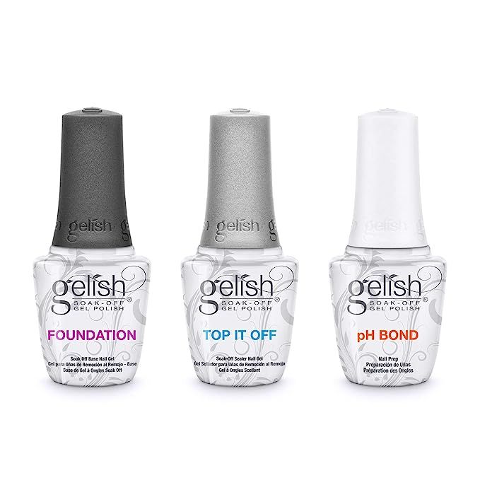 Gelish Terrific Trio Essentials 15 mL Basix Care Soak Off Gel Nail Polish Kit with Foundation, pH... | Amazon (US)