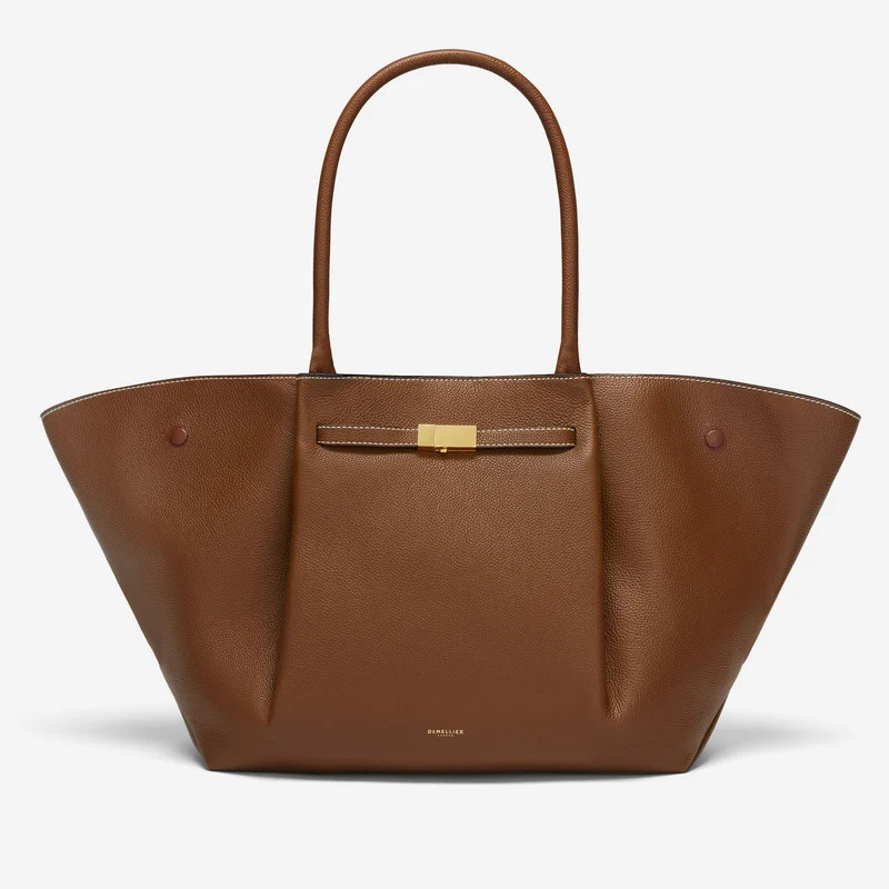 The New York | Tan Small Grain Ecru Stitching | DeMellier | DeMellier