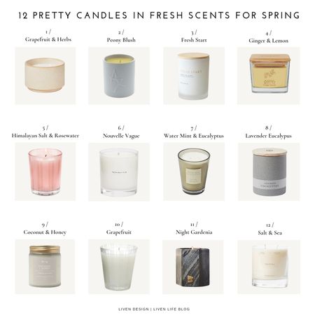 Spring candles. Soy candle. Floral candle. Luxury candle. Grapefruit. Mint. Lavender. Lemon. Home decor. Home fragrance. Spring home decor. coffee table decor. 

#LTKSeasonal #LTKhome #LTKfindsunder50