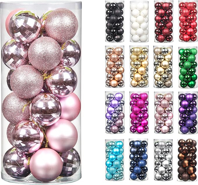 24pcs 2.36in 60mm Christmas Decoration Balls Shatterproof Color Set Ornaments Balls for Festival ... | Amazon (US)