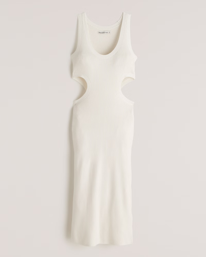 Cutout Elevated Knit Midi Dress | Abercrombie & Fitch (US)