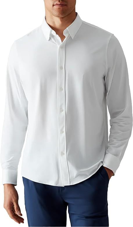 Rhone Men's Commuter Dress Shirt, Slim Fit, Comfortable, Four-Way Stretch, Wrinkle Release, Moist... | Amazon (US)