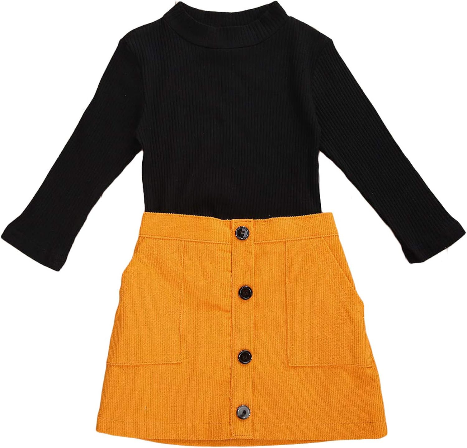 Little Toddler Baby Girl Letter Short Sleeve T-Shirt Tops PU A-Line Pleated Skirt 2Pcs Spring Sum... | Amazon (US)