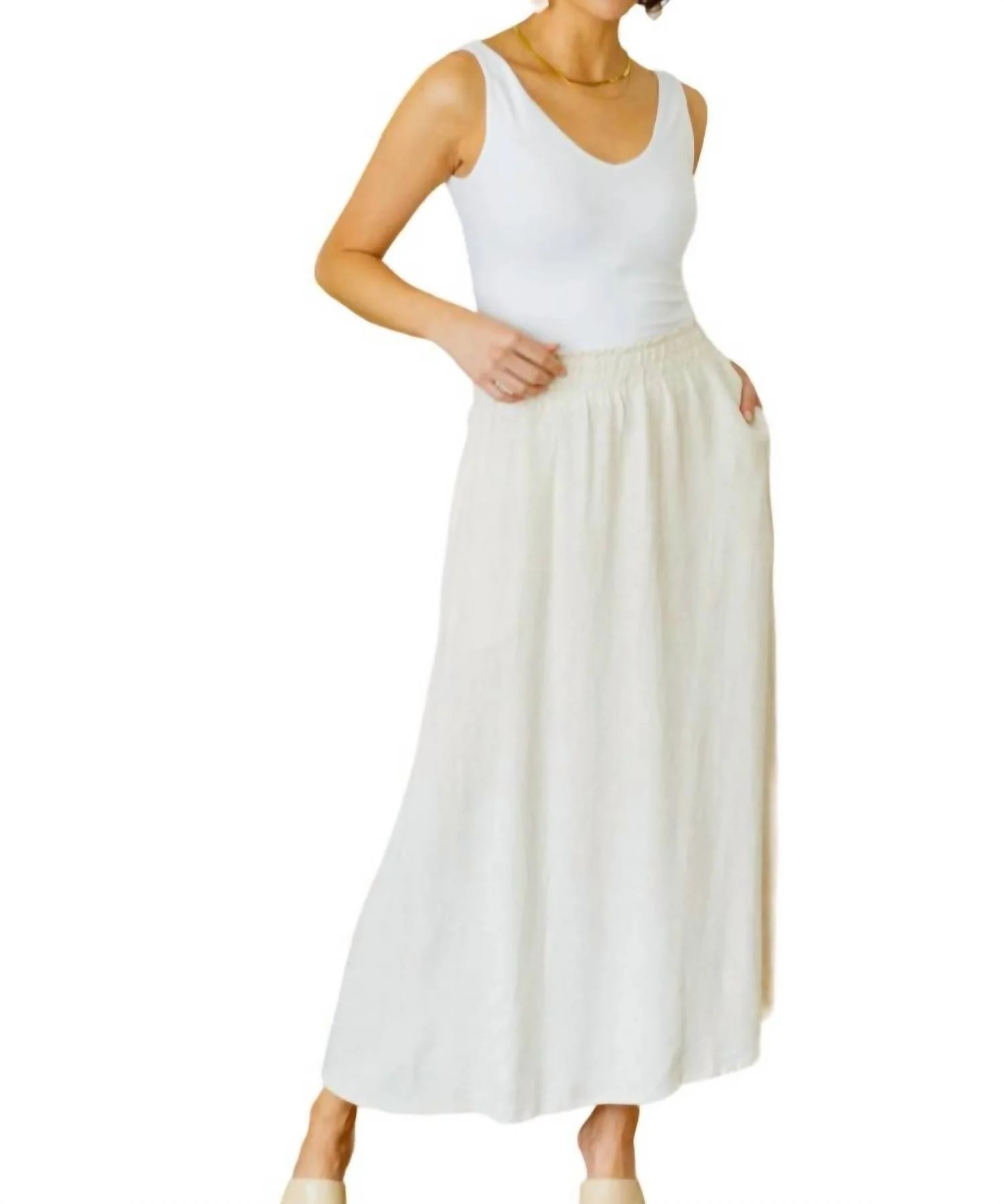 Two Hearts Meet Maxi Skirt In Linen | Shop Simon
