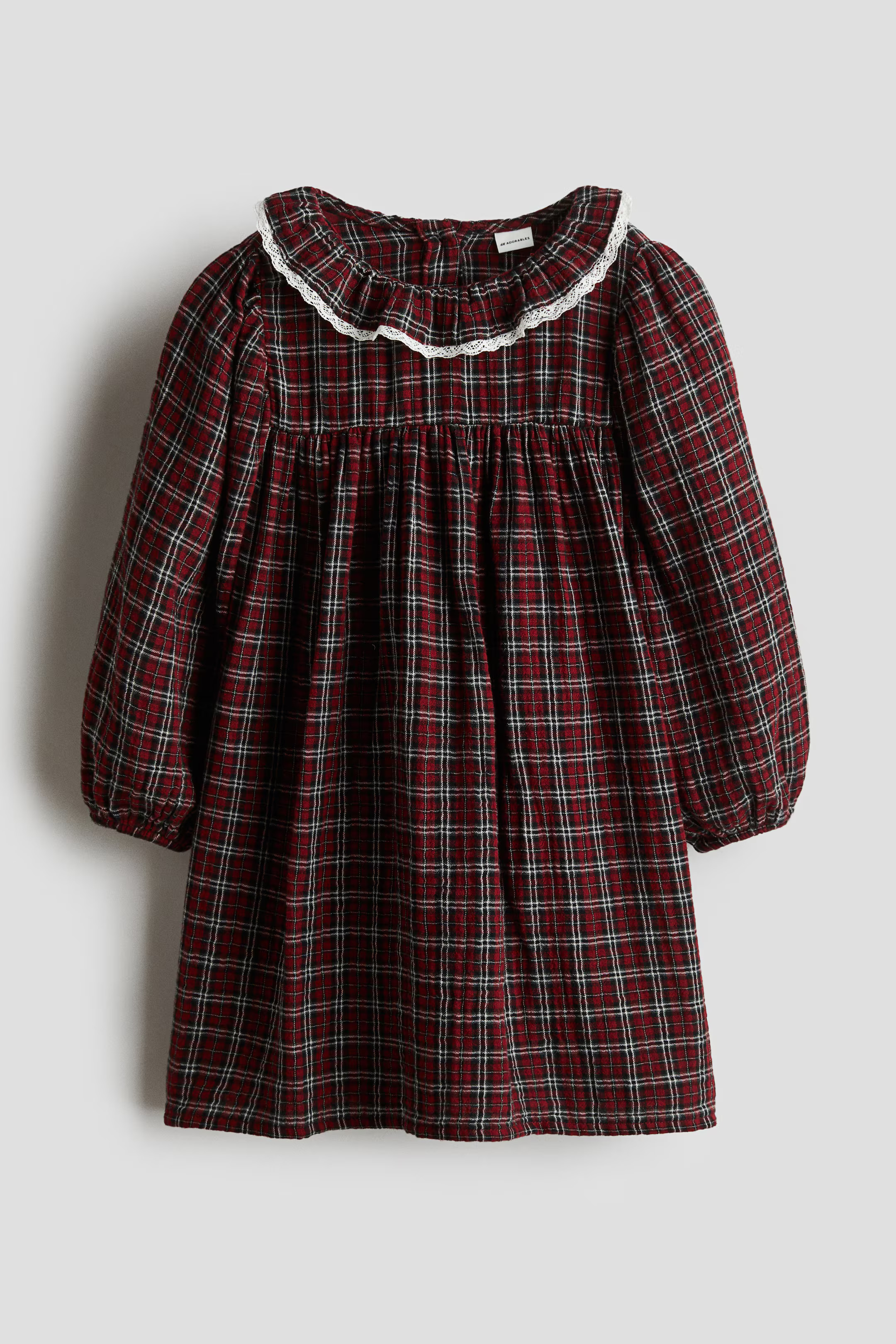Red/plaid Cotton Muslin Dress for kids | H&M CA | H&M (US + CA)