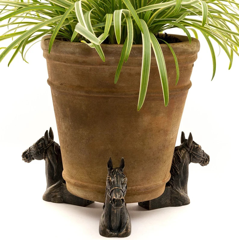 Majestic Bronze Coloured Horse Plant Pot Stand, Set of 3 - Plant Pot Decoration, Potty Feet, Gift... | Etsy (US)