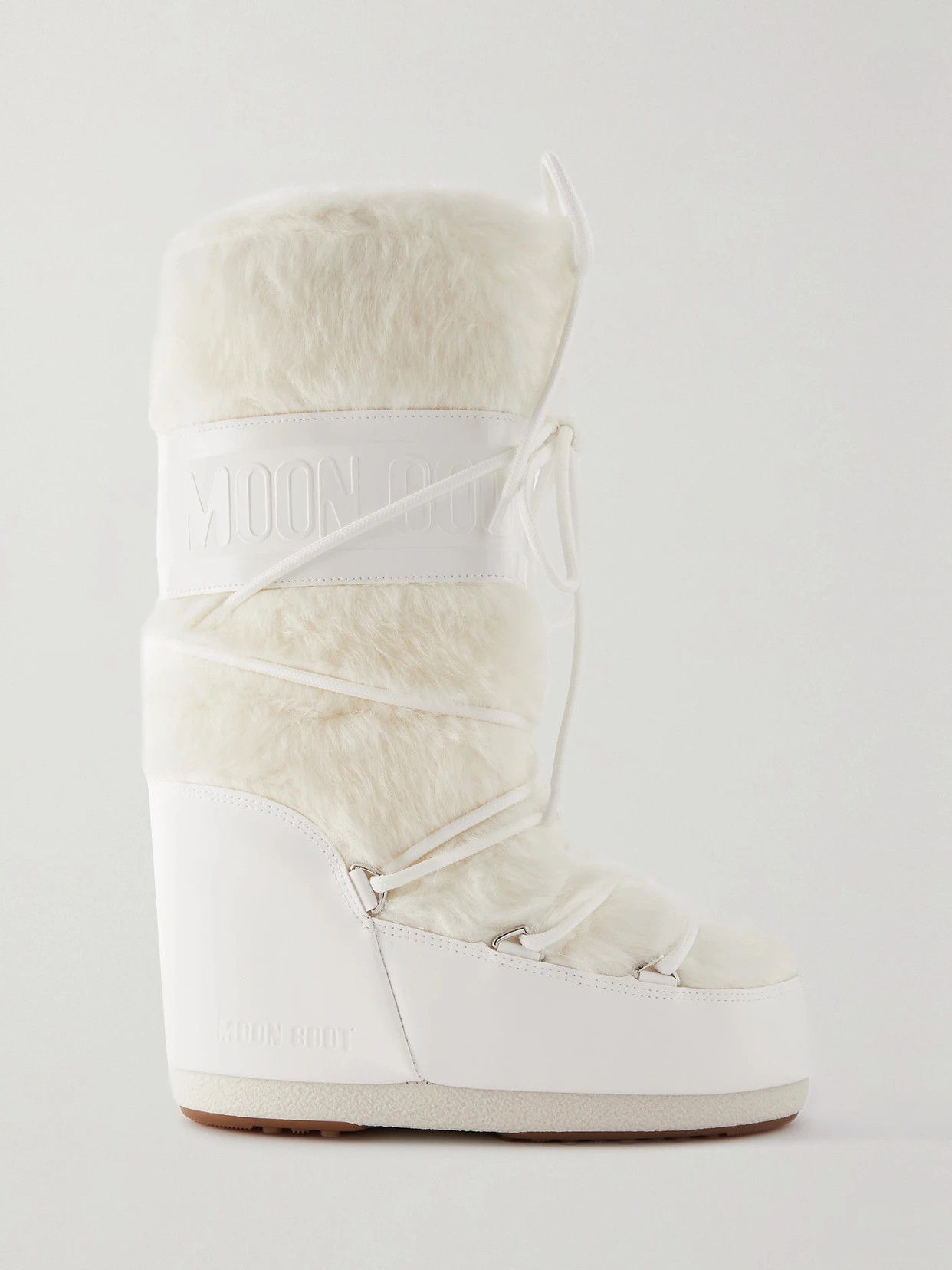 Moon Boot - Icon Faux Fur And Faux Leather Snow Boots - White | NET-A-PORTER (US)