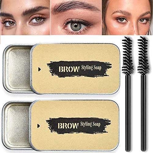 2 Pack Eyebrow Soap Kit, 4D Brows Gel Long Lasting Eyebrow Setting Gel Waterproof Eyebrow Makeup ... | Amazon (US)