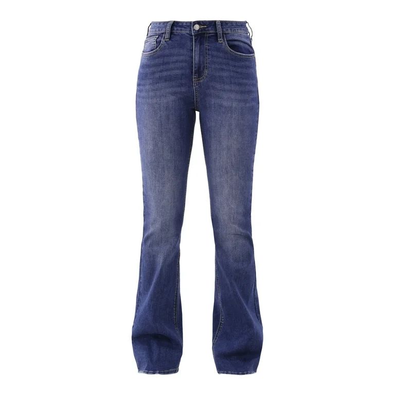 No Boundaries Mid Rise Flare Jeans, 32” Inseam, Women’s | Walmart (US)