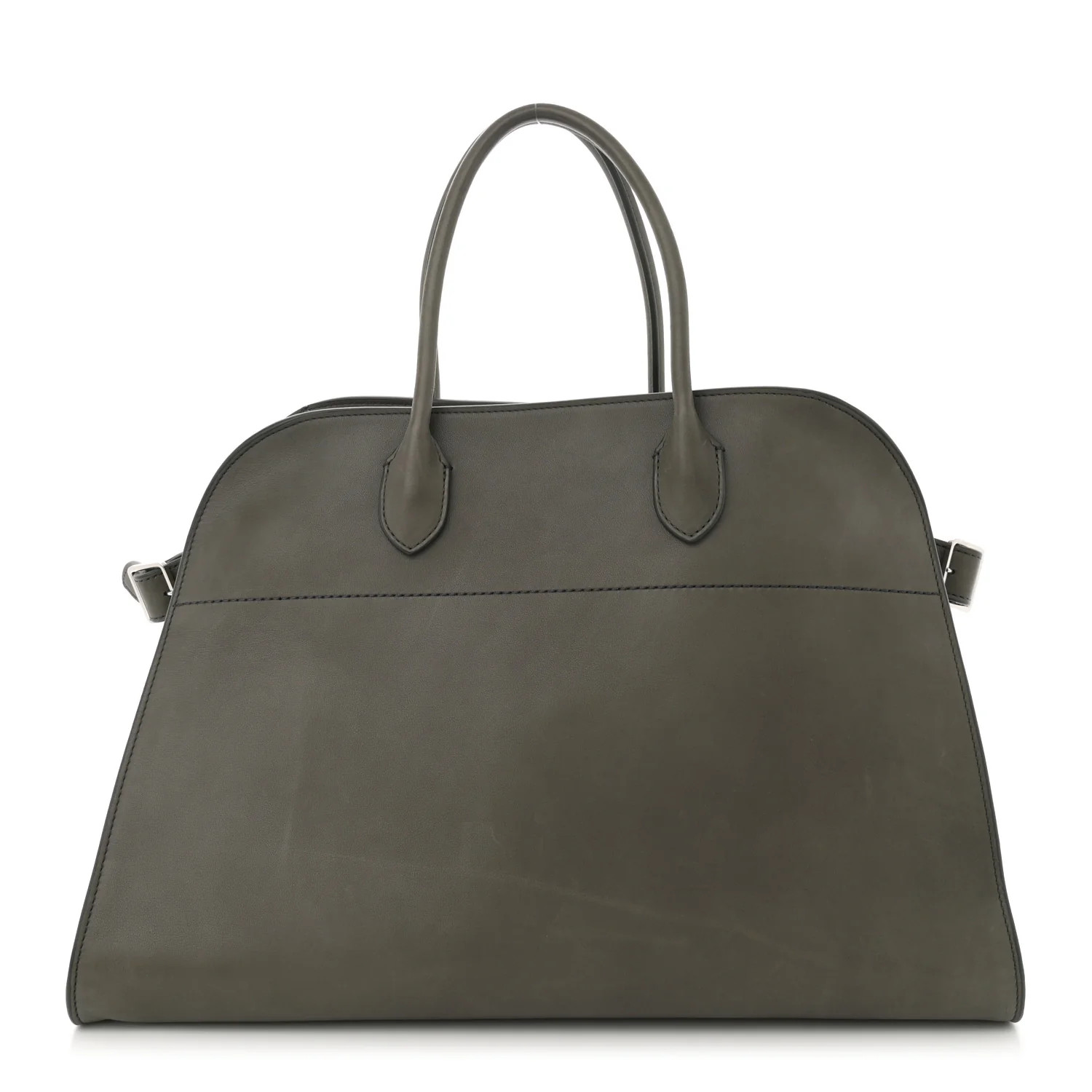 The Row Polished Saddle Calfskin Soft Margaux 15 Koala Grey | FASHIONPHILE (US)